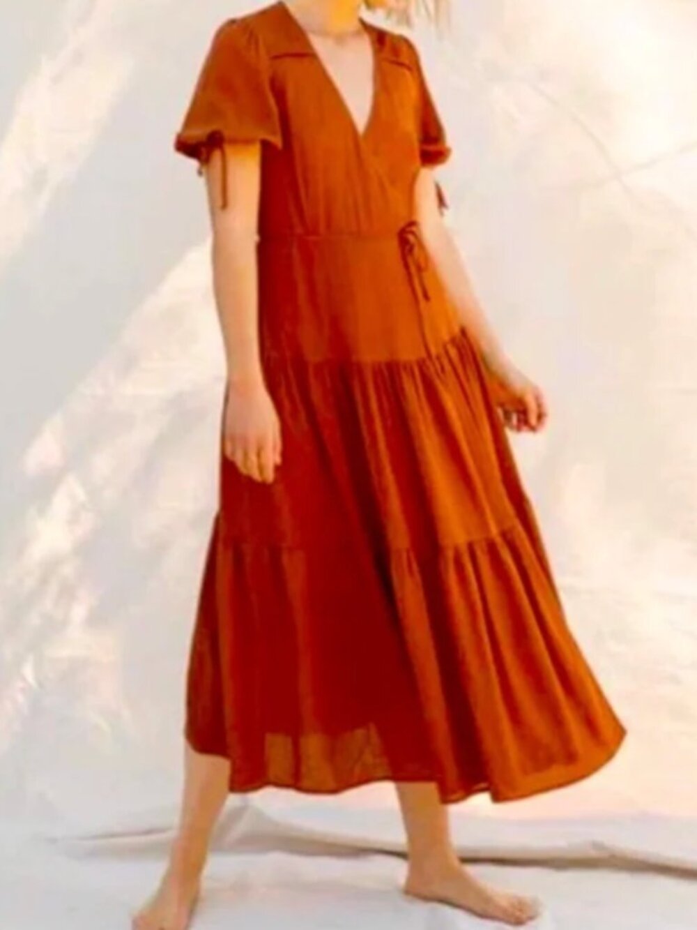 Christy Dawn | XS | The Augusta Dress | Terracotta Gauze | 100% organic cotton
